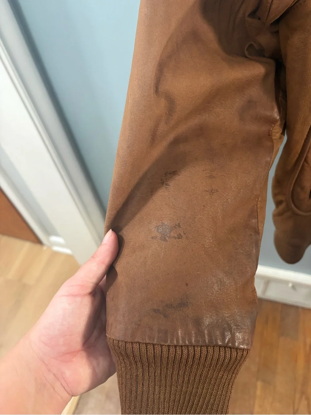 Women's Vintage Brown Leather Bomber Jacket